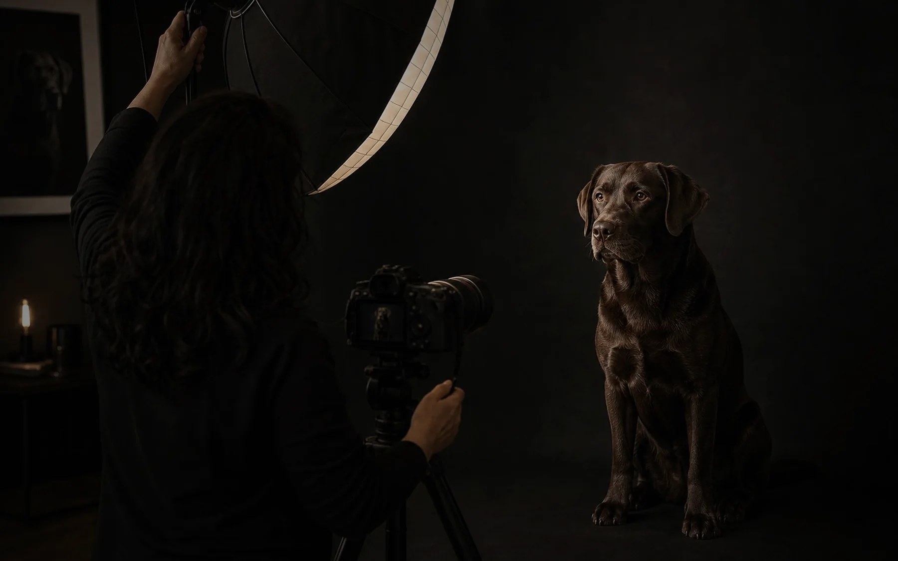 Fine-Art-Hundeshooting im Studio mit professionellem Licht